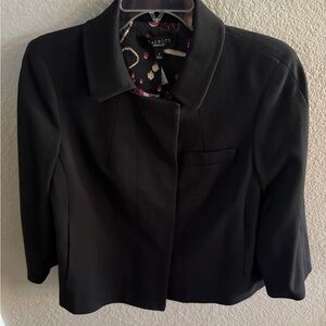 Talbots Ponte Knit Blazer Jacket Black Lined NWT Size 8 retail $189